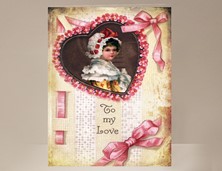 View Ribbons and Lace Valentine Card